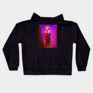 Trippy Animal Skull Robed Figure Kids Hoodie